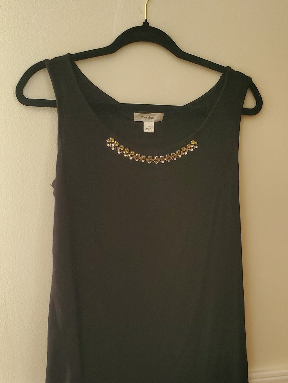 Dress Barn Black Jeweled Scoop Neck Camisole Tank